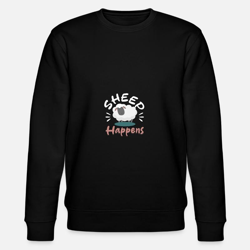 Sheep Happens Ironischer Schafhirte - Stanley/Stella Unisex Bio-Sweatshirt CHANGER  - Schwarz