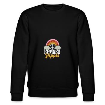 Retired Hippie Seventies Hippie Hippy - Stanley/Stella CHANGER Unisex Organic Sweatshirt - black - Front - Nik (191cm) & Marisol (170cm)