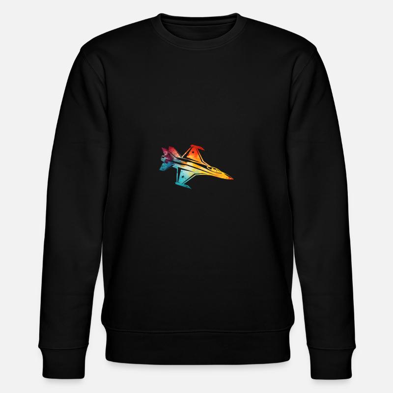 fighter jet - Stanley/Stella CHANGER Unisex Organic Sweatshirt - black
