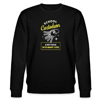 Schulhausmeister - Stanley/Stella Unisex Bio-Sweatshirt CHANGER  - Schwarz - Vorne - Nik (191cm) & Marisol (170cm)