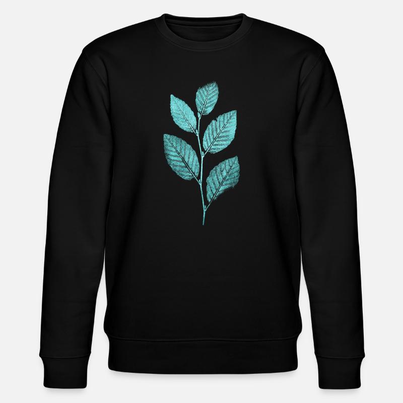 Leaf branch / leaves beech forest - Stanley/Stella CHANGER Unisex Organic Sweatshirt - black