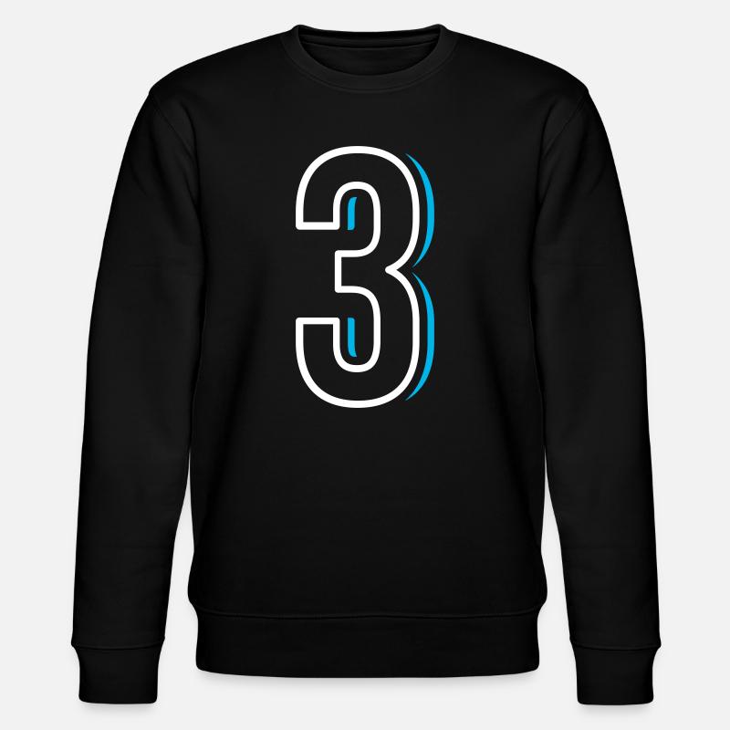 Nummer 3 - Drei - Stanley/Stella Unisex Bio-Sweatshirt CHANGER  - Schwarz