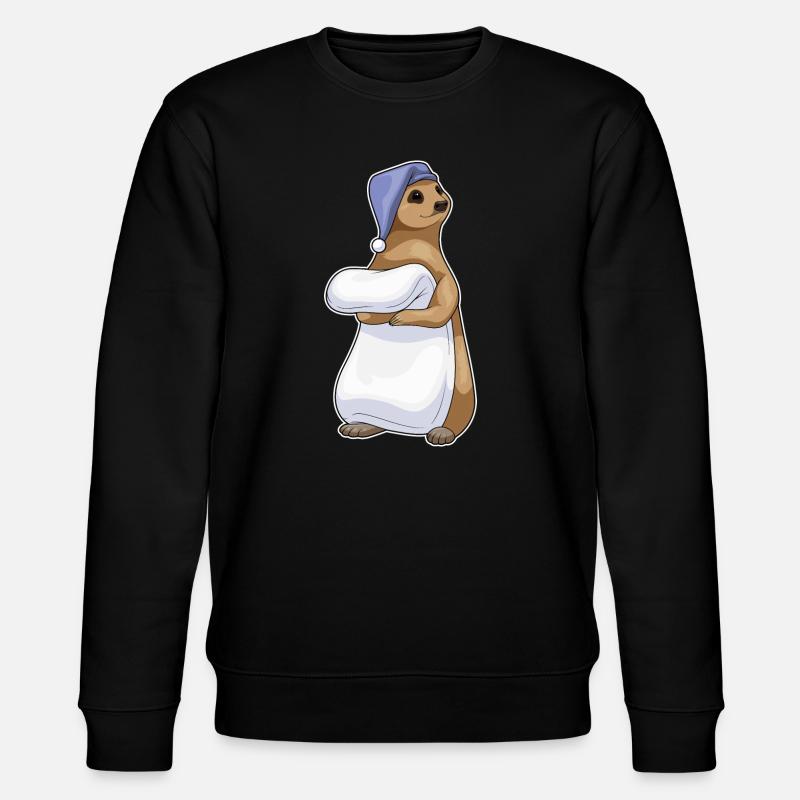 Erdmännchen Schlafen Nachtmütze - Stanley/Stella Unisex Bio-Sweatshirt CHANGER  - Schwarz