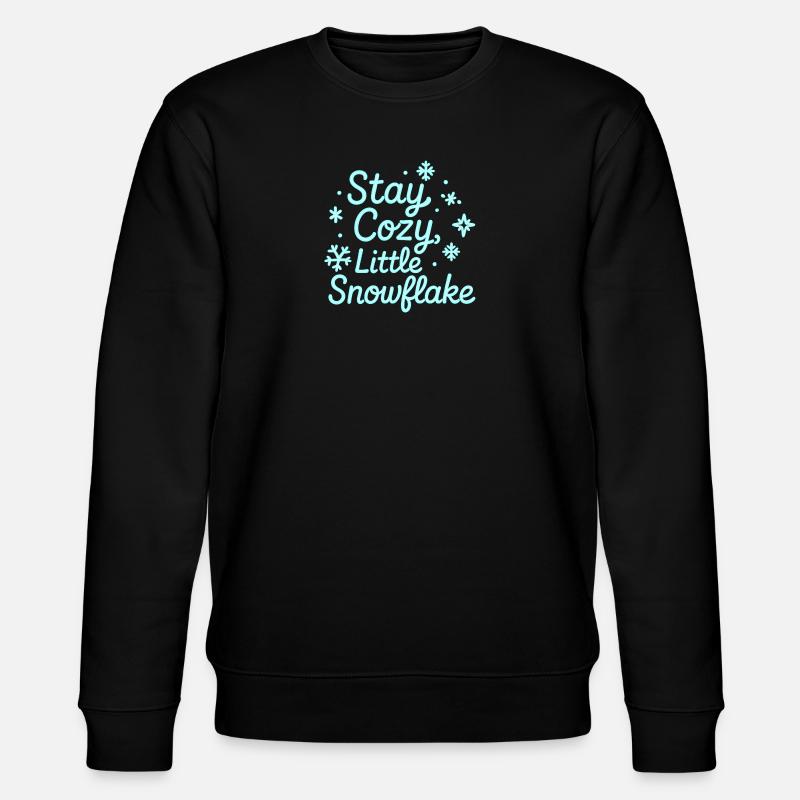 Stay Cozy Snowflake Neon Script - Stanley/Stella CHANGER Unisex Organic Sweatshirt - black