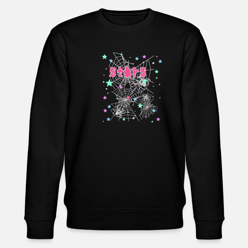 Sterne, Spinne, Graffiti,Spinnennetz,stern - Stanley/Stella Unisex Bio-Sweatshirt CHANGER  - Schwarz