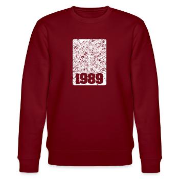 Année 1989 - Sweat bio CHANGER Stanley/Stella Unisexe - bordeaux - Devant - Nik (191cm) & Marisol (170cm)