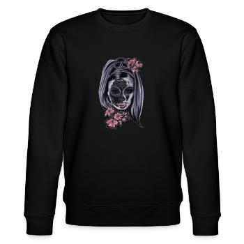 mask - Stanley/Stella CHANGER Unisex Organic Sweatshirt - black - Front - Nik (191cm) & Marisol (170cm)