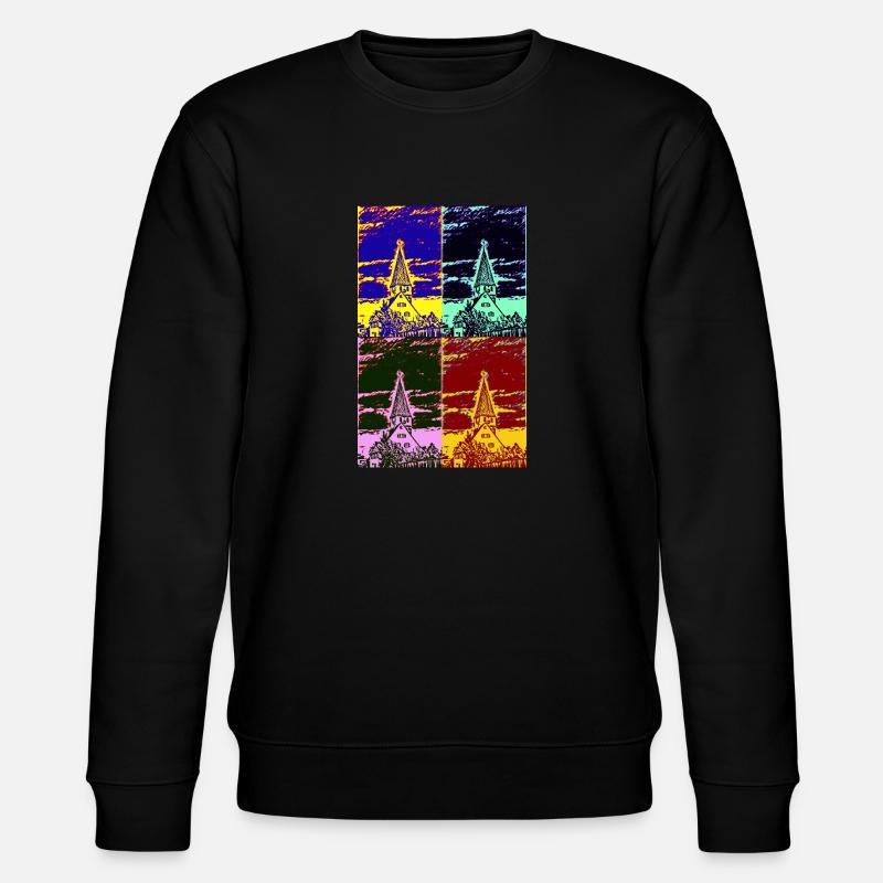 Die Kirche im Dorf - Stanley/Stella Unisex Bio-Sweatshirt CHANGER  - Schwarz