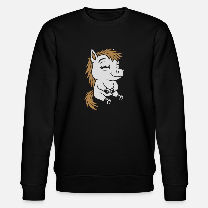 Sedentary little comic pony - Stanley/Stella CHANGER Unisex Organic Sweatshirt - black
