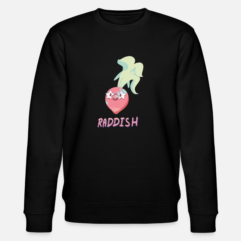 Süßer Cartoon Rettich - Stanley/Stella Unisex Bio-Sweatshirt CHANGER  - Schwarz