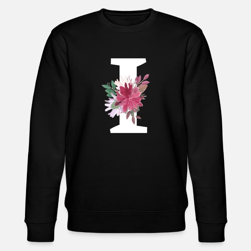 Blumenbuchstabe i - Stanley/Stella Unisex Bio-Sweatshirt CHANGER  - Schwarz