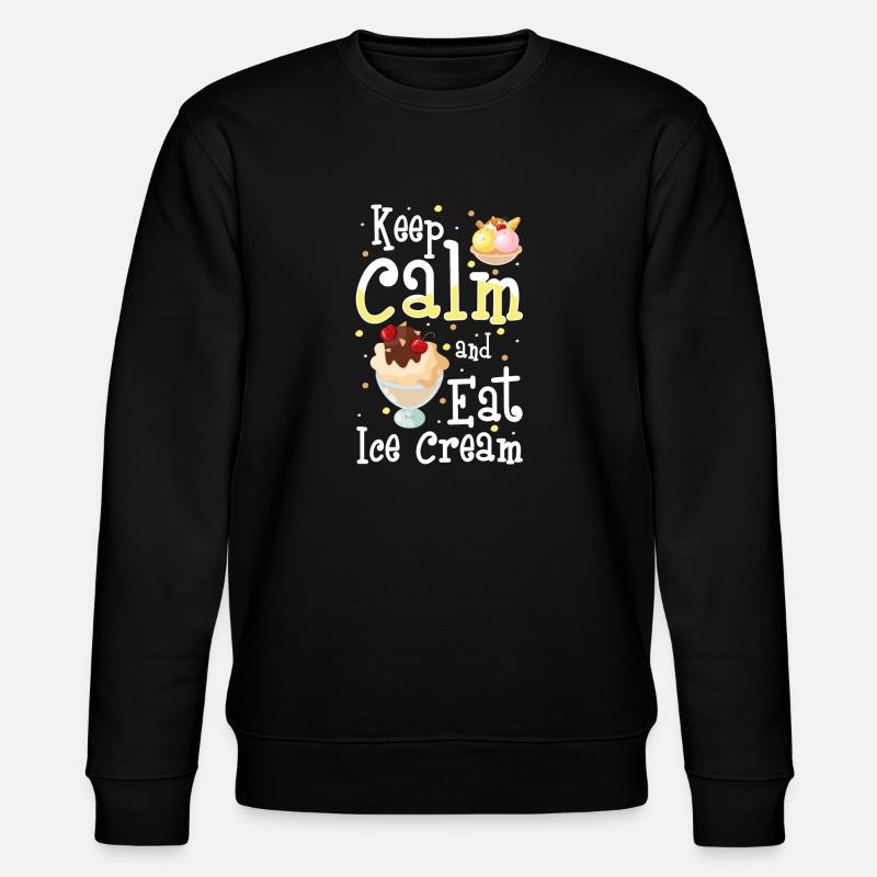 Eiscreme Eiskugel Süßigkeiten Softeis - Stanley/Stella Unisex Bio-Sweatshirt CHANGER  - Schwarz