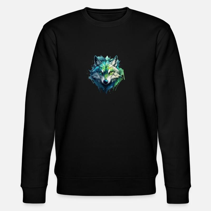 Blue Wolf Graffiti - Stanley/Stella CHANGER Unisex Organic Sweatshirt - black