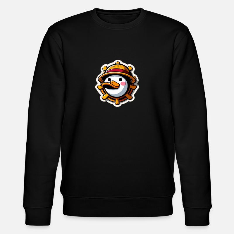 Ente mit Strohhut - Stanley/Stella Unisex Bio-Sweatshirt CHANGER  - Schwarz