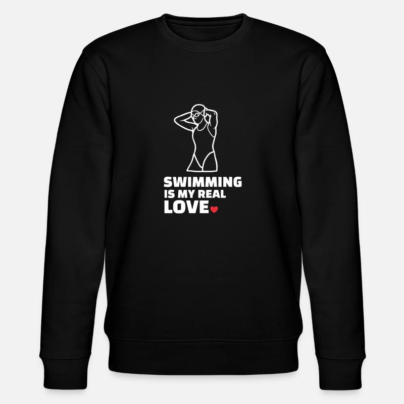 Ich Liebe Schwimmen - Stanley/Stella Unisex Bio-Sweatshirt CHANGER - Schwarz