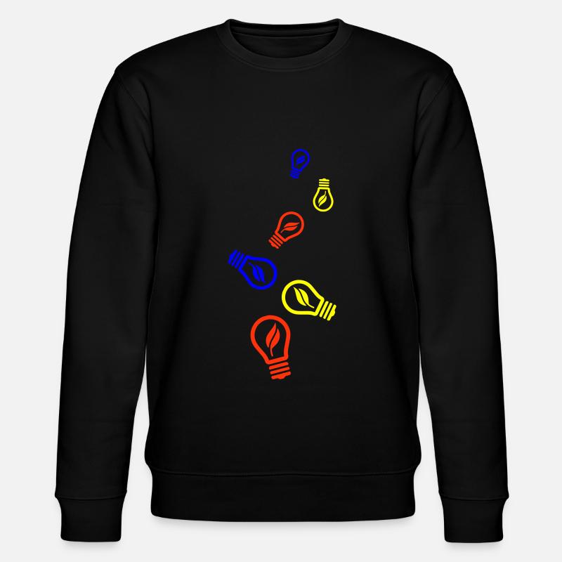 Glühbirne Symbol - Stanley/Stella Unisex Bio-Sweatshirt CHANGER  - Schwarz