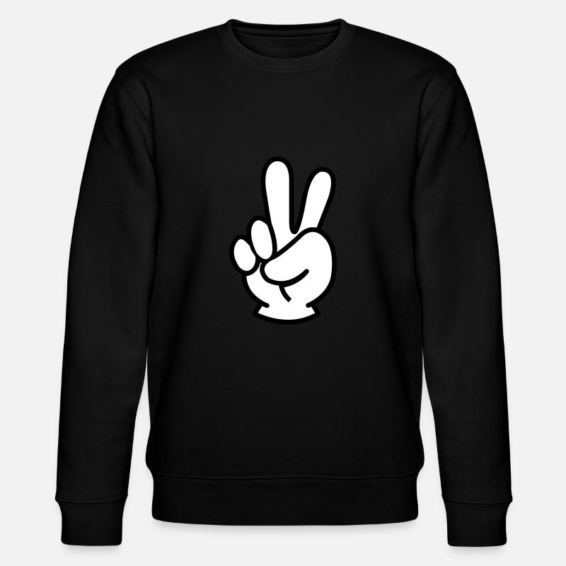 peace hand - Sweat bio CHANGER Stanley/Stella Unisexe - noir