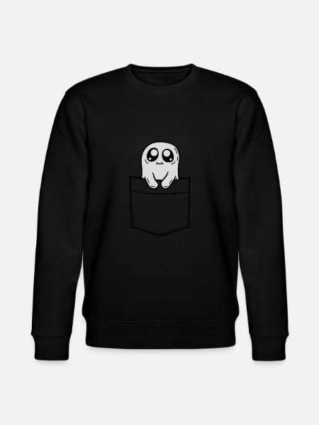 Chest pocket ghost take comic - Stanley/Stella CHANGER Unisex Organic Sweatshirt - black