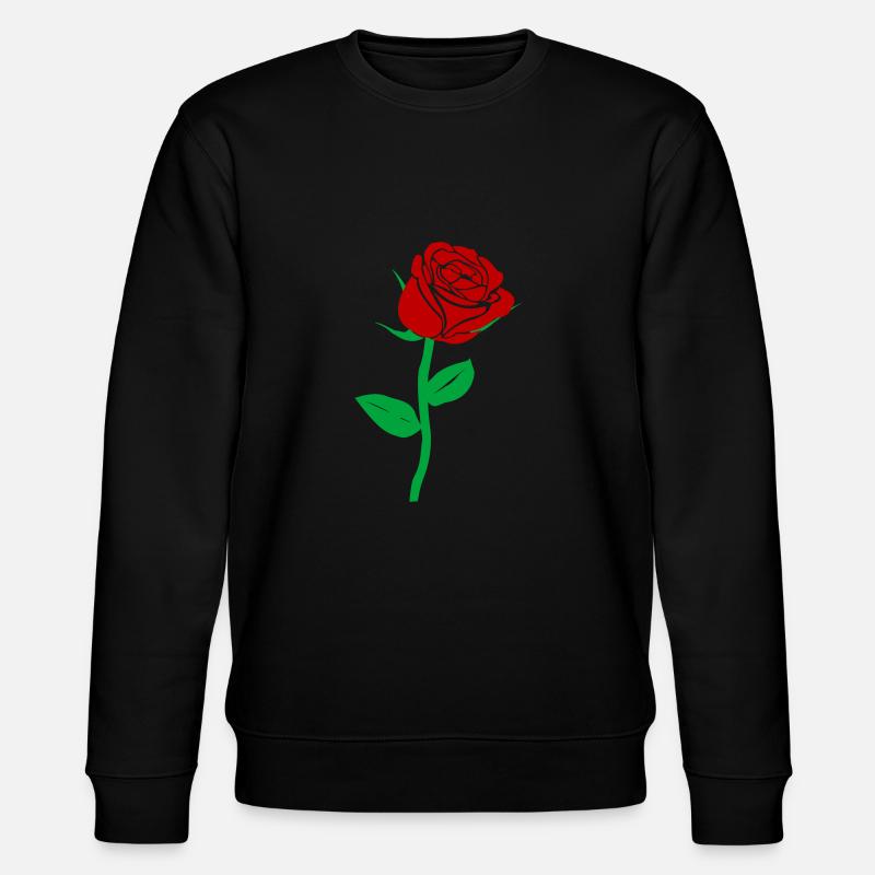 Rose, Ich liebe dich - Stanley/Stella Unisex Bio-Sweatshirt CHANGER  - Schwarz