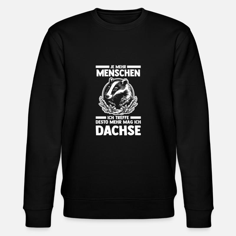 Tiermotiv Dachs - Stanley/Stella Unisex Bio-Sweatshirt CHANGER  - Schwarz