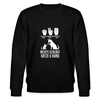 Hunde Katzenliebhaber Hundeliebhaber Katzen - Stanley/Stella Unisex Bio-Sweatshirt CHANGER  - Schwarz - Vorne - Nik (191cm) & Marisol (170cm)