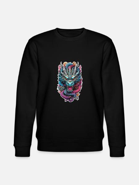 Asian Dragon - Japan - Chinese - Stanley/Stella CHANGER Unisex Organic Sweatshirt - black