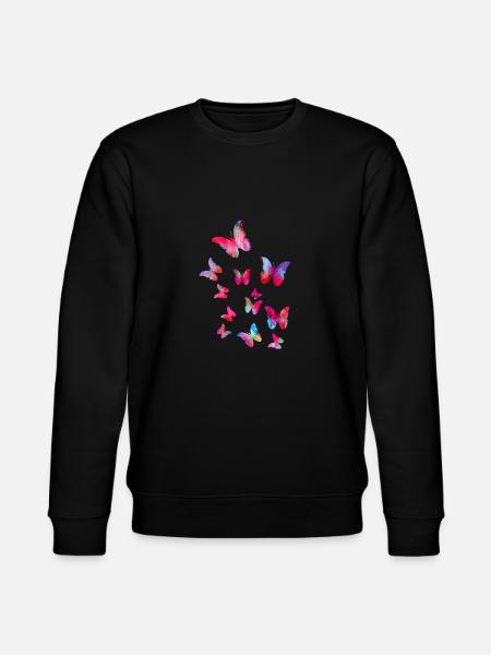 Falter,Schmetterling, butterfly, schwarm, fliegen - Stanley/Stella Unisex Bio-Sweatshirt CHANGER - Schwarz