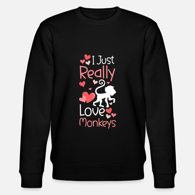 Tier Symbole Menschenaffe Wildnis - Stanley/Stella Unisex Bio-Sweatshirt CHANGER  - Schwarz
