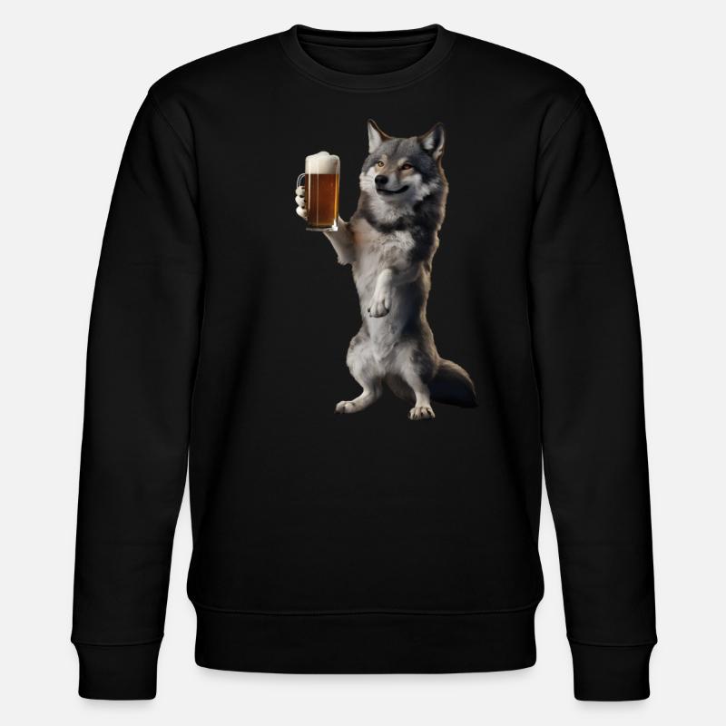 Wolf Bier - Stanley/Stella Unisex Bio-Sweatshirt CHANGER  - Schwarz