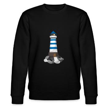 LEUCHTTURM LEUCHTFEUER LEITSTERN WEGPUNKT GESCHENK - Stanley/Stella Unisex Bio-Sweatshirt CHANGER  - Schwarz - Vorne - Nik (191cm) & Marisol (170cm)