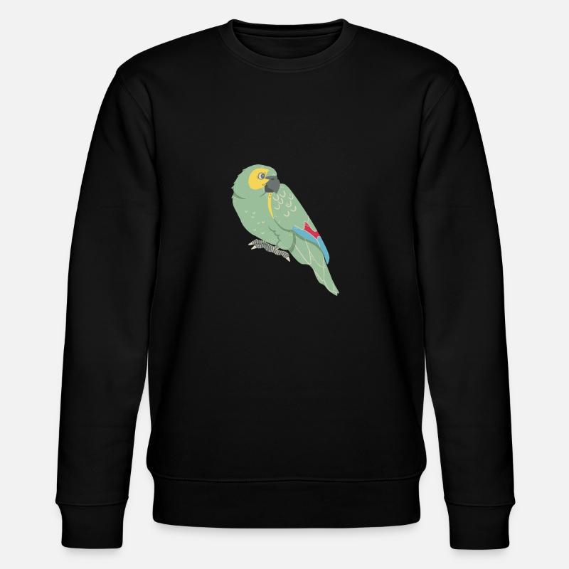 Papagei: Blaustirnamazone - Stanley/Stella Unisex Bio-Sweatshirt CHANGER  - Schwarz
