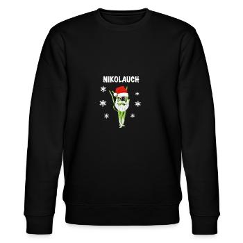 Nikolauch Weihnachten Ugly Chrismas Pullover - Stanley/Stella Unisex Bio-Sweatshirt CHANGER  - Schwarz - Vorne - Nik (191cm) & Marisol (170cm)