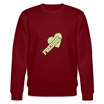Liebe Love Gold Freddie - Stanley/Stella CHANGER Unisex Organic Sweatshirt - burgundy - Front - Nik (191cm) & Marisol (170cm)
