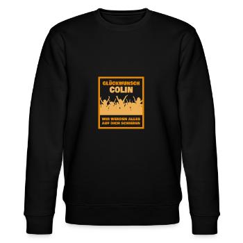 Kollege Colin - Stanley/Stella Unisex Bio-Sweatshirt CHANGER  - Schwarz - Vorne - Nik (191cm) & Marisol (170cm)