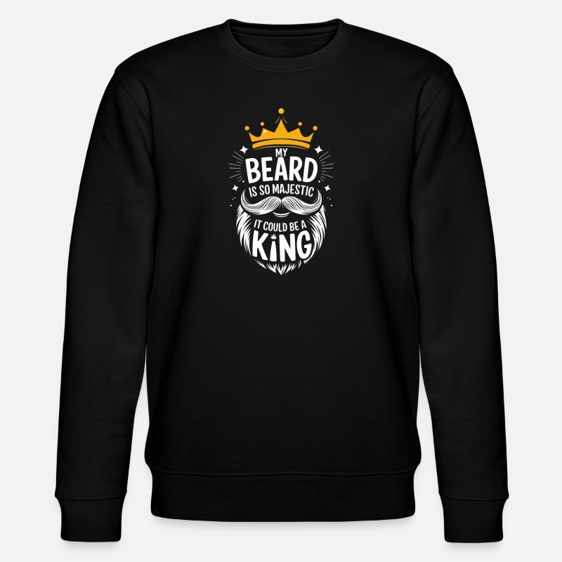Beard Mustache Bearded Men - Stanley/Stella CHANGER Unisex Organic Sweatshirt - black