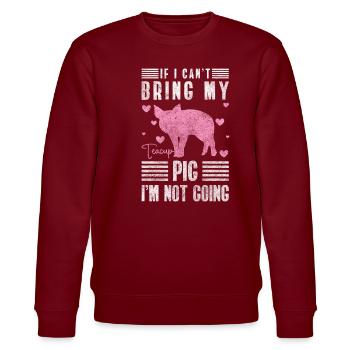 Teacup pig zucht - Stanley/Stella Unisex Bio-Sweatshirt CHANGER  - Burgunderrot - Vorne - Nik (191cm) & Marisol (170cm)