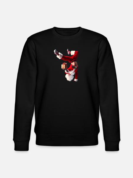 Humorous Santa Claus with gift - Stanley/Stella CHANGER Unisex Organic Sweatshirt - black