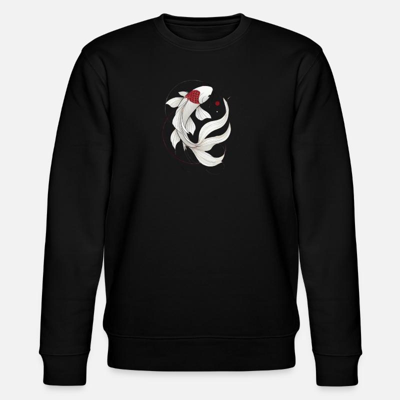 Illustration élégante de poisson Koi - Sweat bio CHANGER Stanley/Stella Unisexe - noir