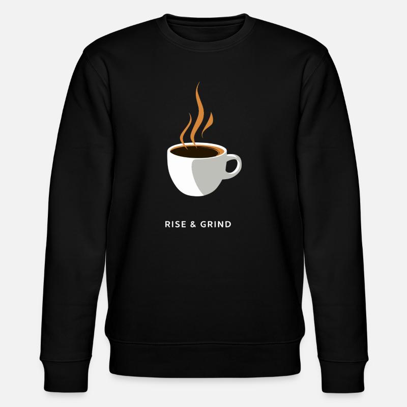 Steaming Coffee Grind - Stanley/Stella CHANGER Unisex Organic Sweatshirt - black