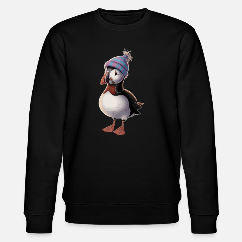 Schöner Papageientaucher Mit Mütze - Stanley/Stella Unisex Bio-Sweatshirt CHANGER  - Schwarz