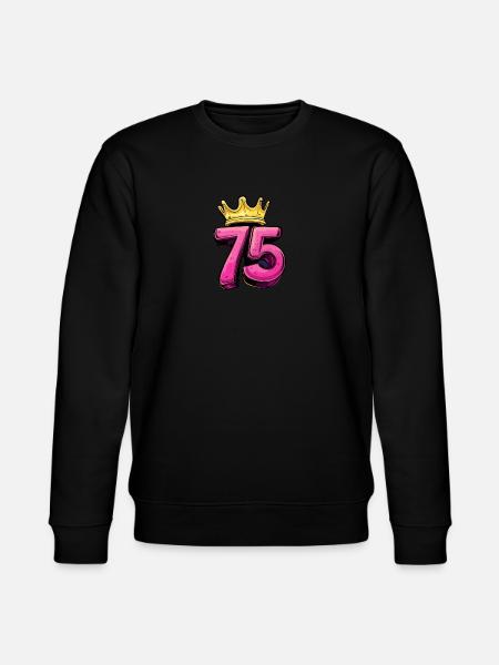 75 Number Jersey Crown - Stanley/Stella CHANGER Unisex Organic Sweatshirt - black
