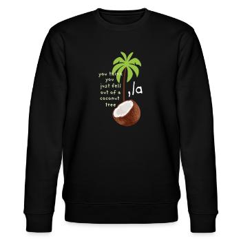 Coconut Tree Kamala Harris La Demokraten Wahl 2024 - Stanley/Stella Unisex Bio-Sweatshirt CHANGER  - Schwarz - Vorne - Nik (191cm) & Marisol (170cm)