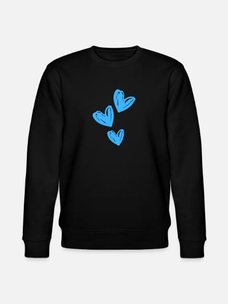 Hearts Blue Icon - Stanley/Stella CHANGER Unisex Organic Sweatshirt - black