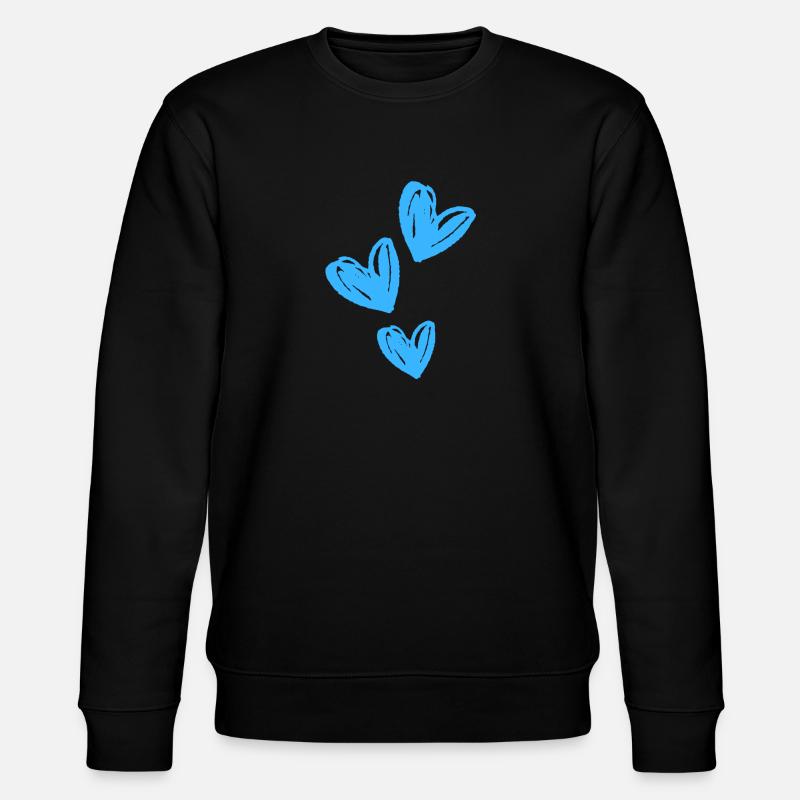 Herzen Blau Symbol - Stanley/Stella Unisex Bio-Sweatshirt CHANGER  - Schwarz