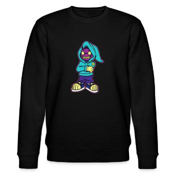 Neon Troll - Stanley/Stella Unisex Bio-Sweatshirt CHANGER  - Schwarz - Vorne - Nik (191cm) & Marisol (170cm)