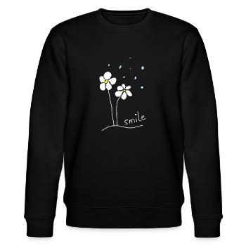 smile 1 - Stanley/Stella Unisex Bio-Sweatshirt CHANGER  - Schwarz - Vorne - Nik (191cm) & Marisol (170cm)