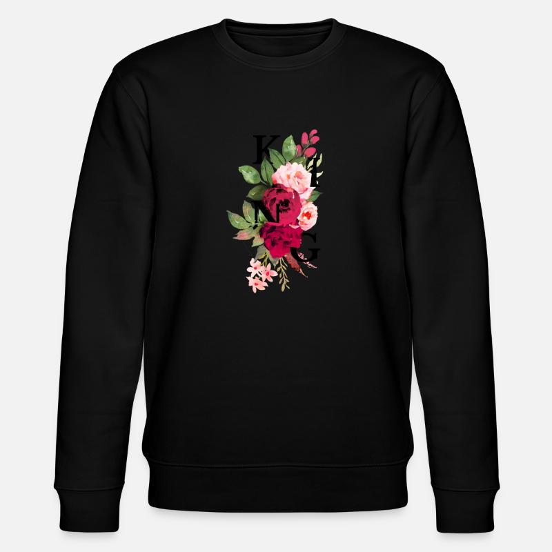König Blumen - Stanley/Stella Unisex Bio-Sweatshirt CHANGER  - Schwarz