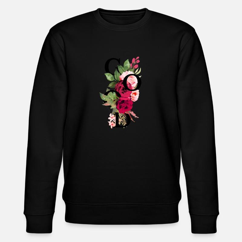 Gute Blumen - Stanley/Stella Unisex Bio-Sweatshirt CHANGER  - Schwarz