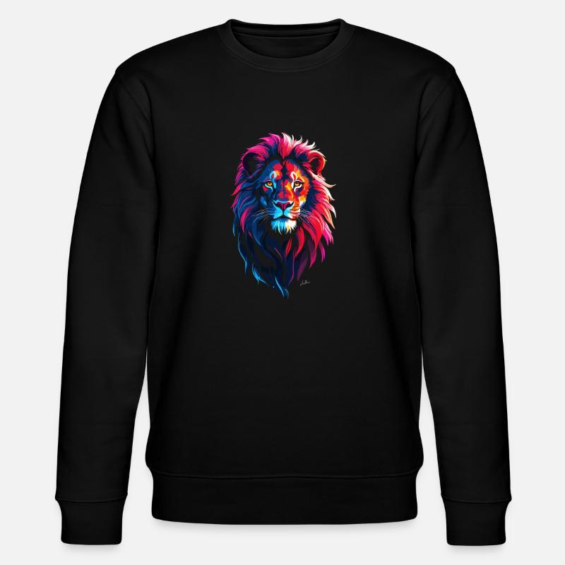 Red and blue lion - Stanley/Stella CHANGER Unisex Organic Sweatshirt - black