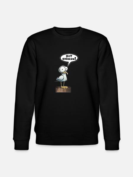 Seagull Speech Bubble Hot Chicken - Stanley/Stella CHANGER Unisex Organic Sweatshirt - black